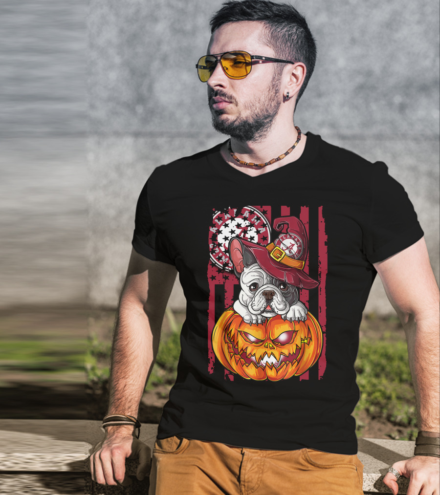 Alabama Crimson Tide Bulldog Halloween Pumpkin T-Shirt
