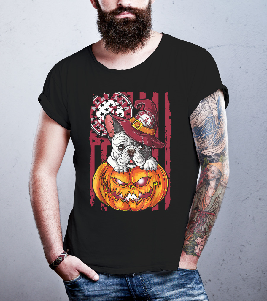 Alabama Crimson Tide Bulldog Halloween Pumpkin T-Shirt