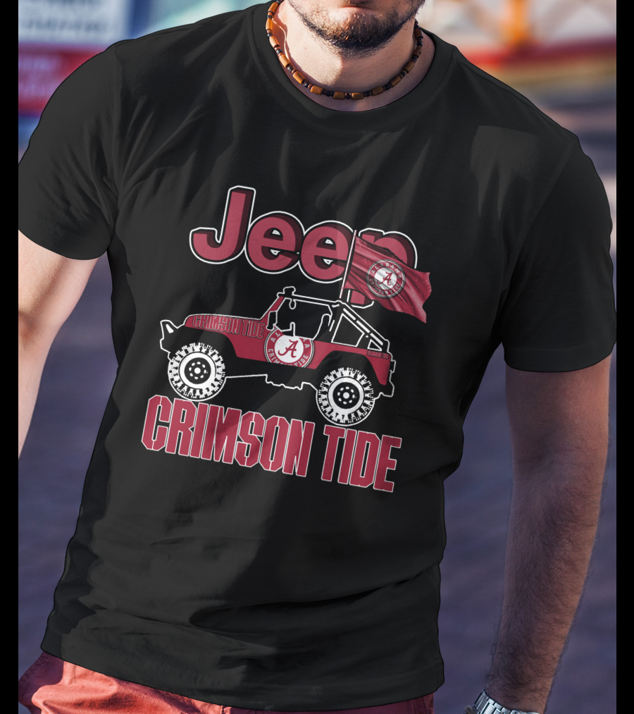 Jeep Alabama Crimson Tide Team Spirit Enthusiast T-Shirt