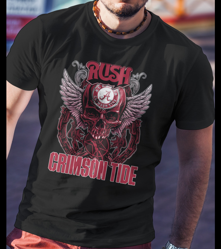 Rush Alabama Crimson Tide Skull Wings T-Shirt