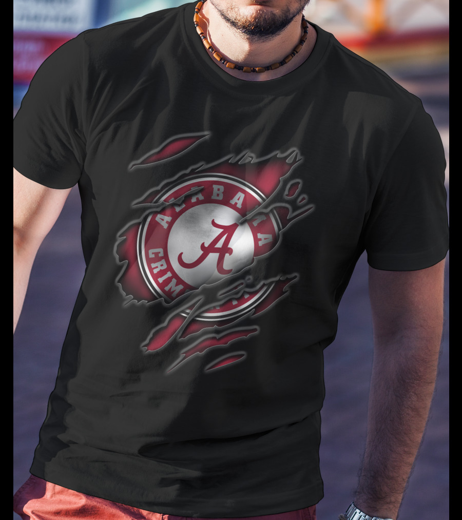 Torn Alabama Crimson Tide Logo A T-Shirt