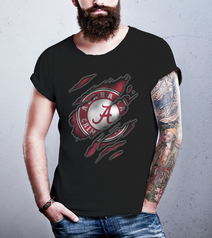 Torn Alabama Crimson Tide Logo A T-Shirt