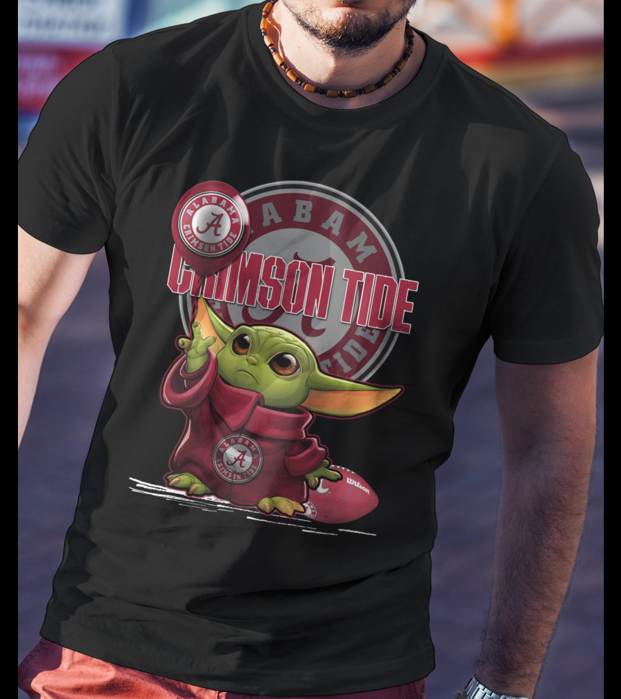 Yoda Alabama Crimson Tide Football Character With Team T-Shirt