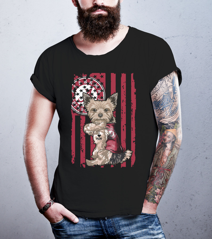 Yorkshire Terrier I Love Mom Alabama Crimson Tide T-Shirt