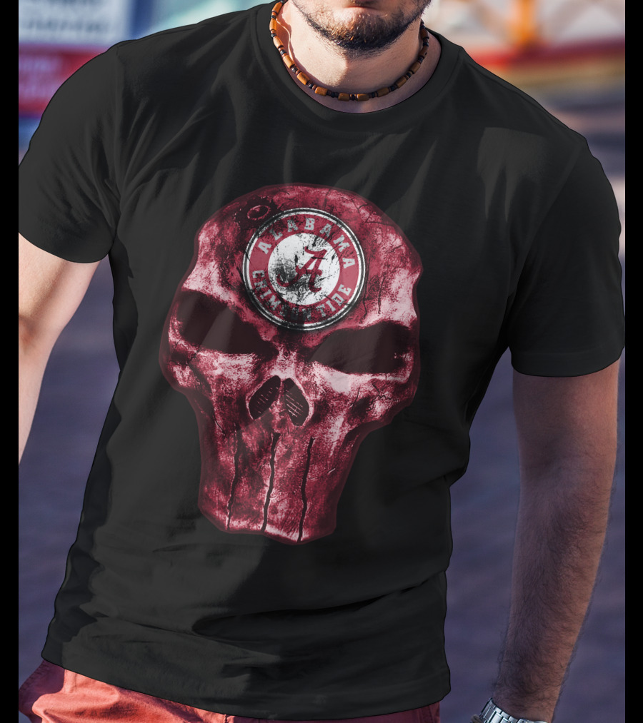 Skull Alabama Crimson Tide Плакат T-Shirt