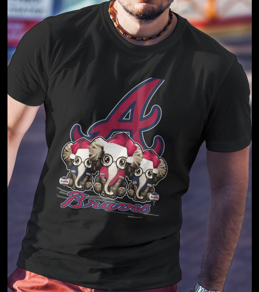 Atlanta Braves Christmas Elephants T-Shirt