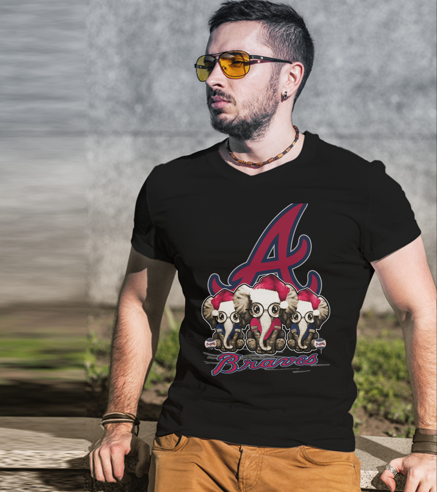 Atlanta Braves Christmas Elephants T-Shirt