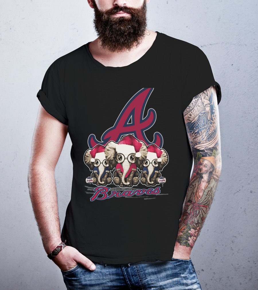 Atlanta Braves Christmas Elephants T-Shirt