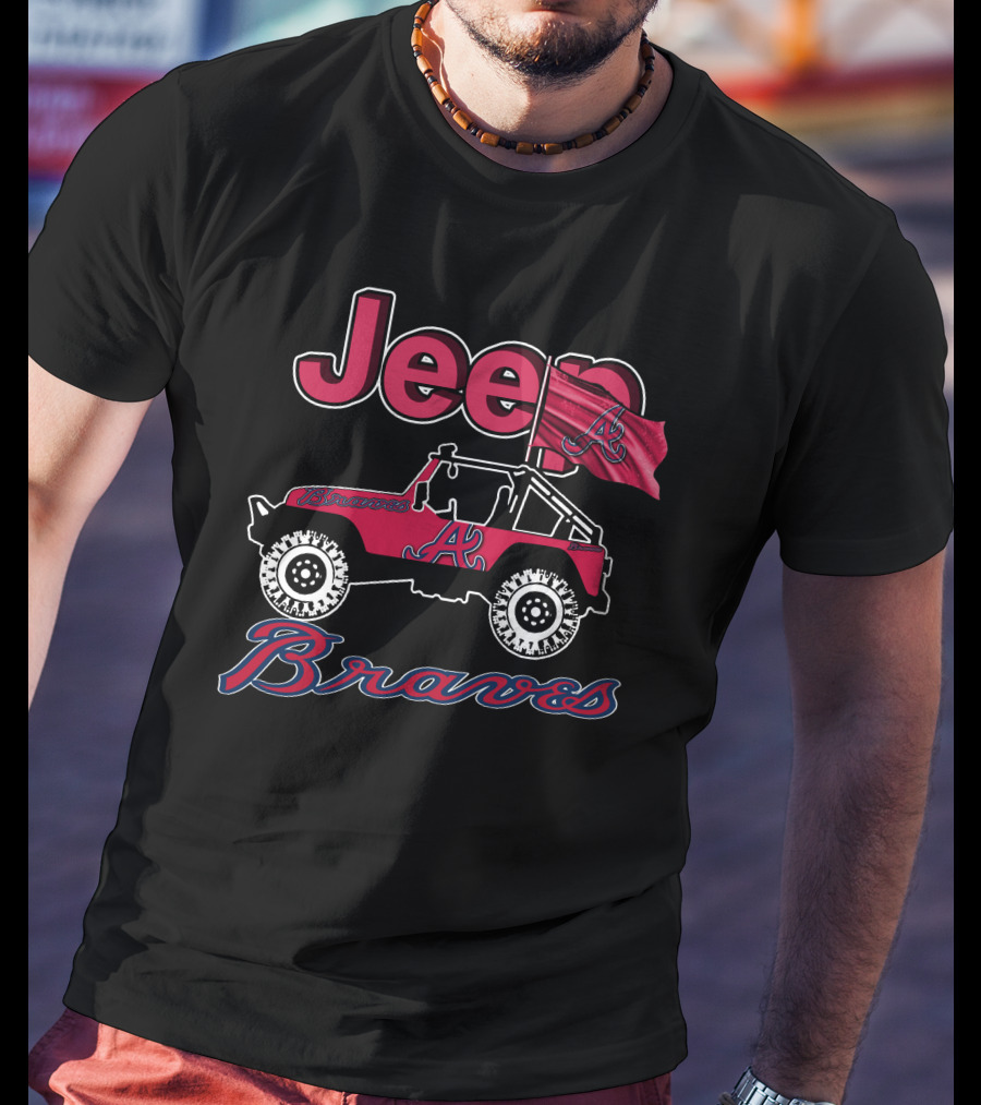 Jeep Atlanta Braves Red Flag Vehicle T-Shirt