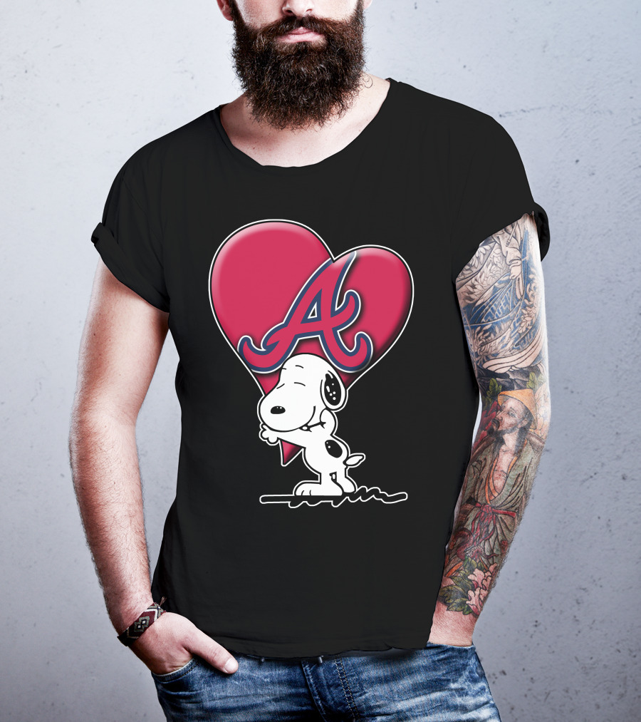 Snoopy Heart Atlanta Braves T-Shirt