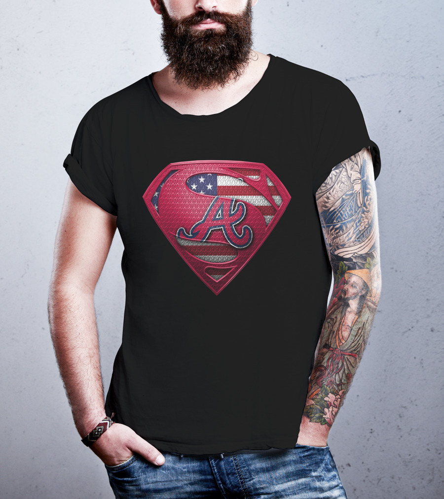 Atlanta Braves American Flag Superman T-Shirt