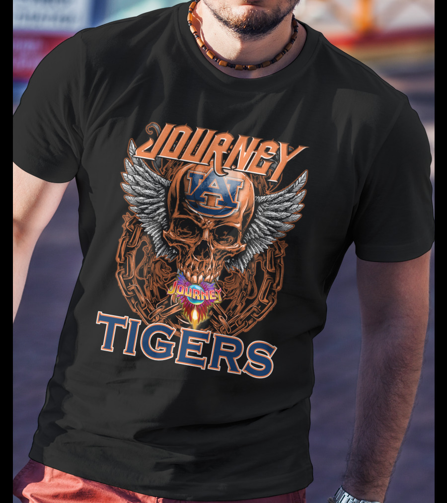 Journey Auburn Tigers Skull Wings T-Shirt