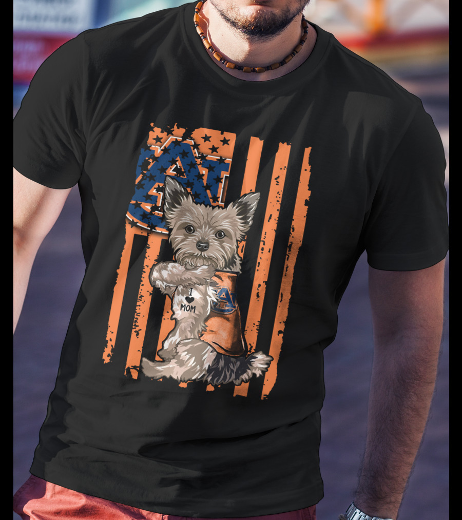 Yorkshire Terrier Auburn Tigers I Love Mom T-Shirt