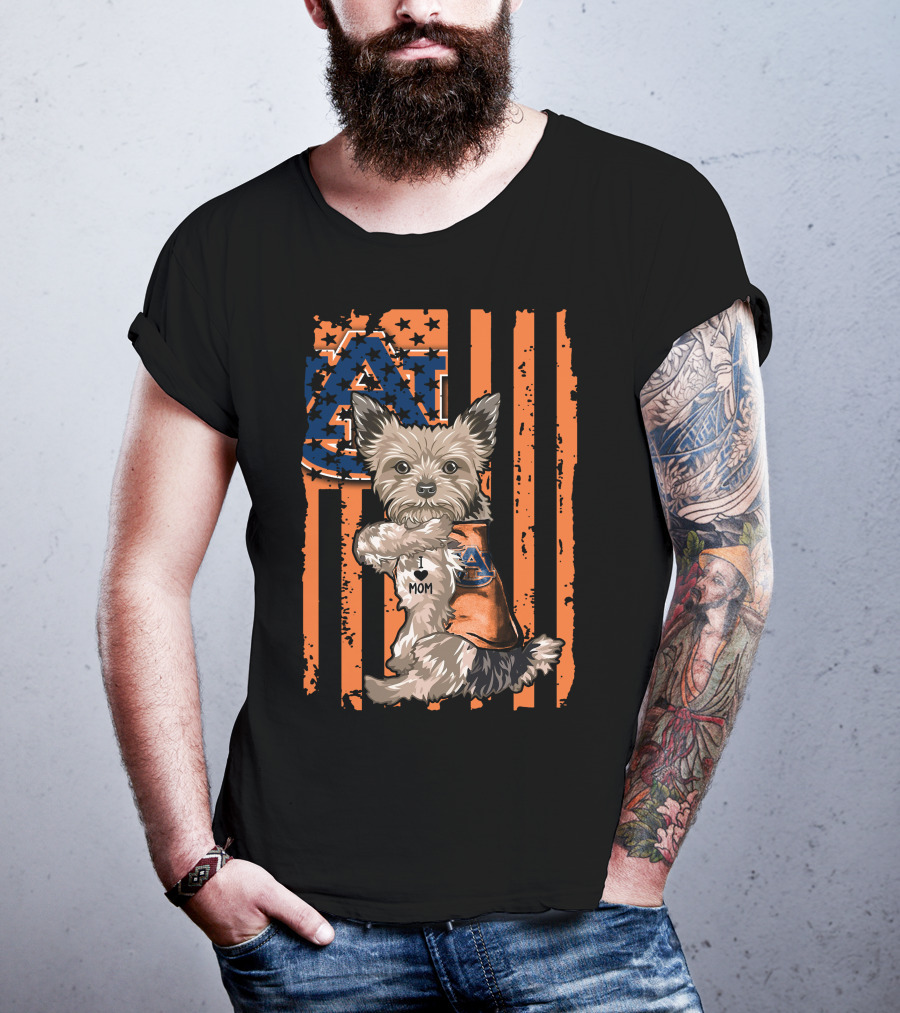 Yorkshire Terrier Auburn Tigers I Love Mom T-Shirt