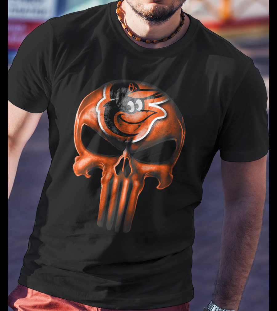 Baltimore Orioles Skull V3 T-Shirt