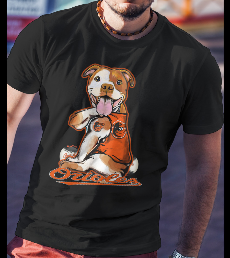Pittbull Orioles Baseball Team Mascot T-Shirt