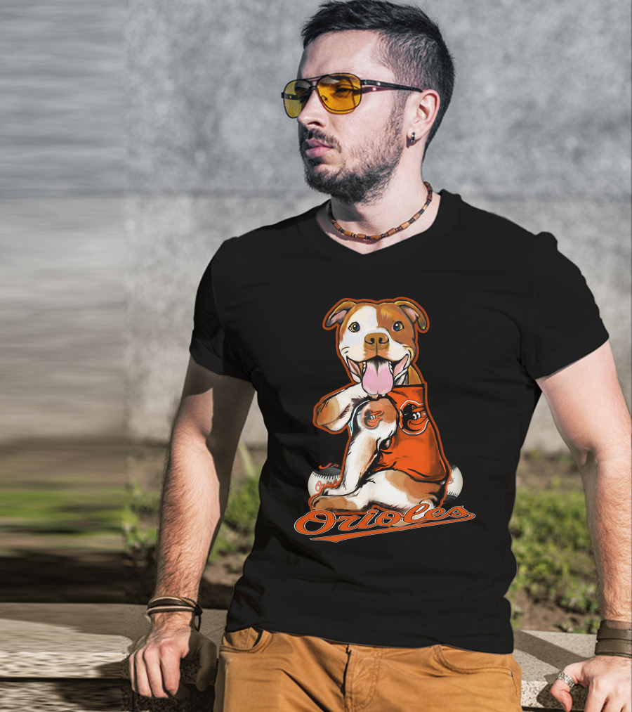 Pittbull Orioles Baseball Team Mascot T-Shirt