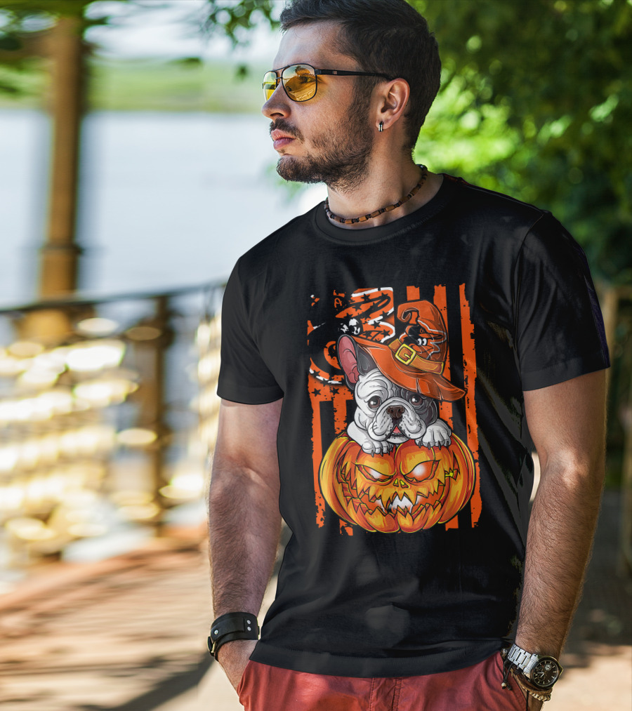 Hlw Bulldog Halloween Baltimore Orioles Jack-o'-Lantern T-Shirt