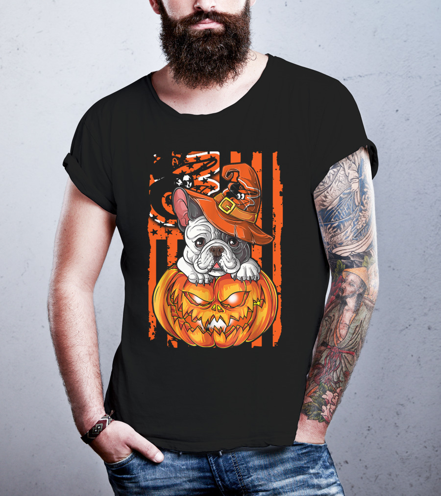 Hlw Bulldog Halloween Baltimore Orioles Jack-o'-Lantern T-Shirt