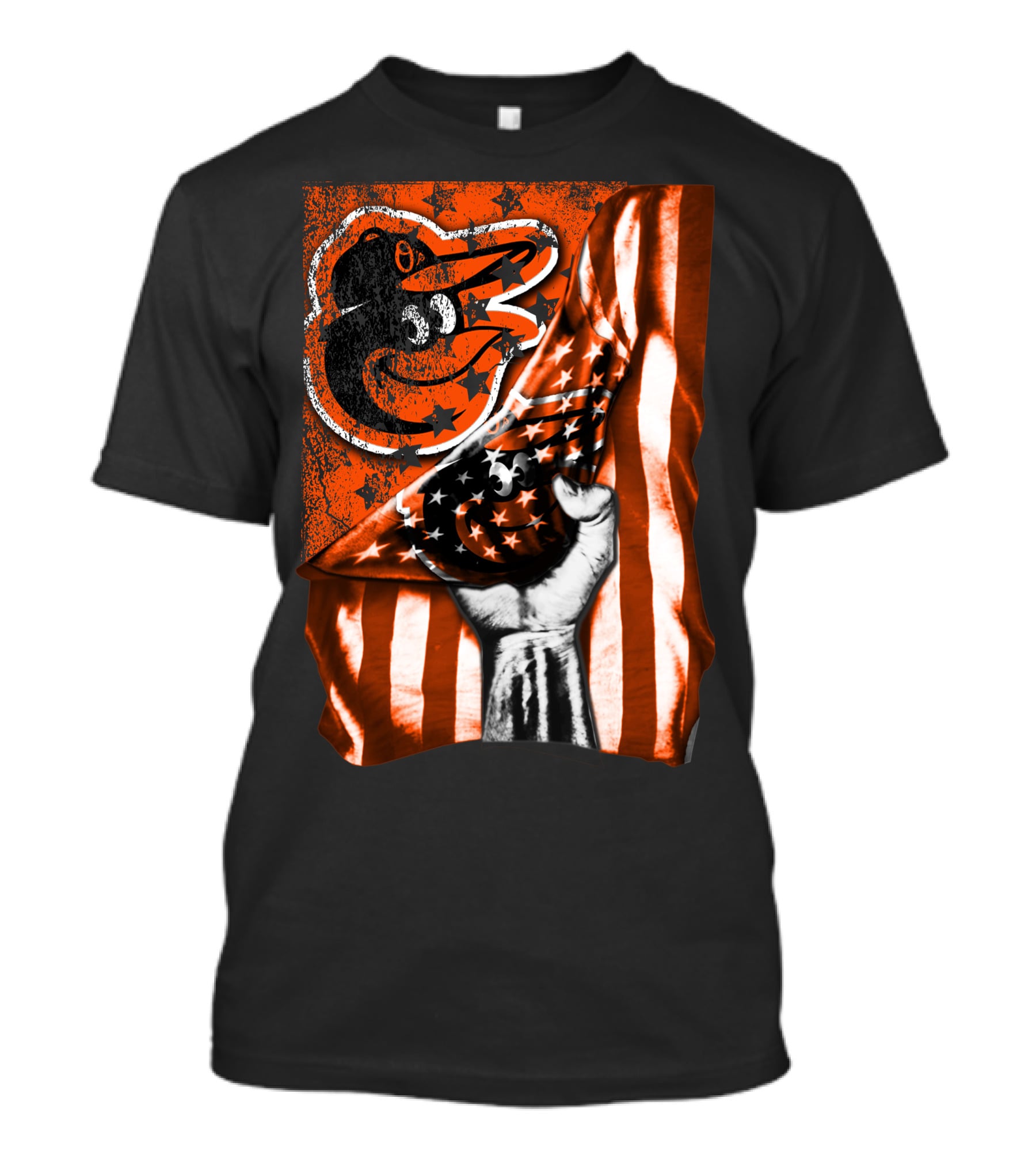 Baltimore Orioles Stars And Stripes Flag T-Shirt