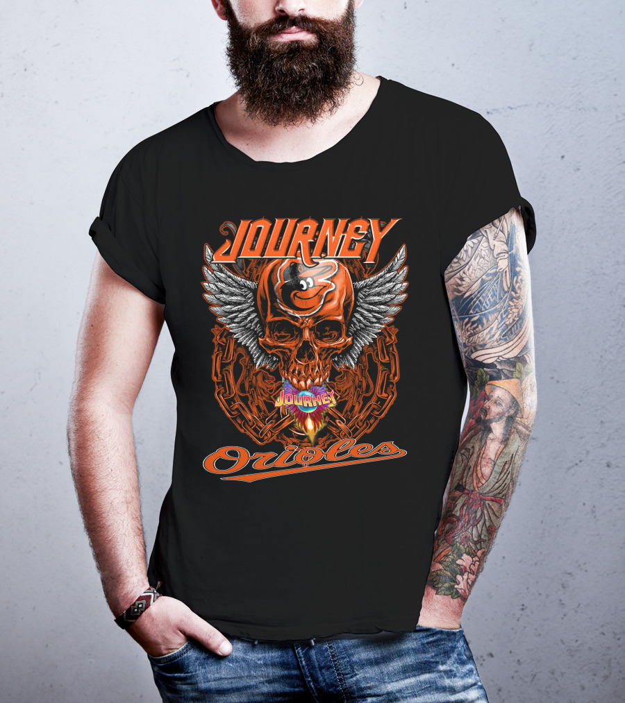 Journey Baltimore Orioles Skull Wings T-Shirt