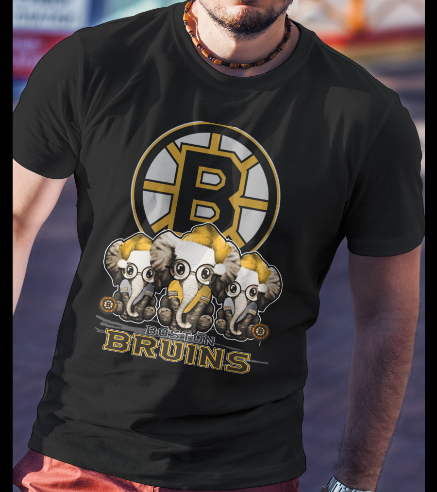 Boston Bruins Elephant Xmas T-Shirt