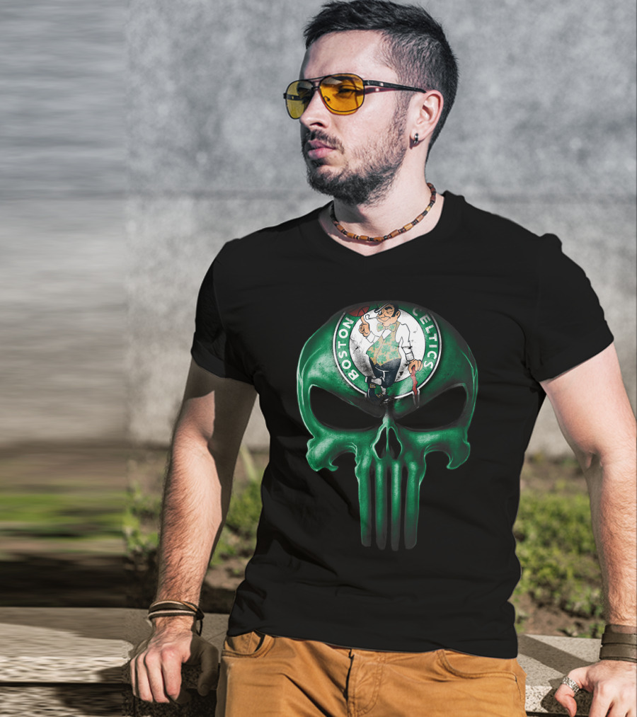 Skull Boston Celtics Punisher T-Shirt