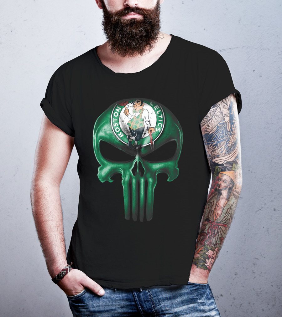 Skull Boston Celtics Punisher T-Shirt