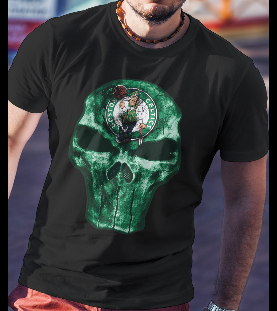 Boston Celtics Green Skull T-Shirt