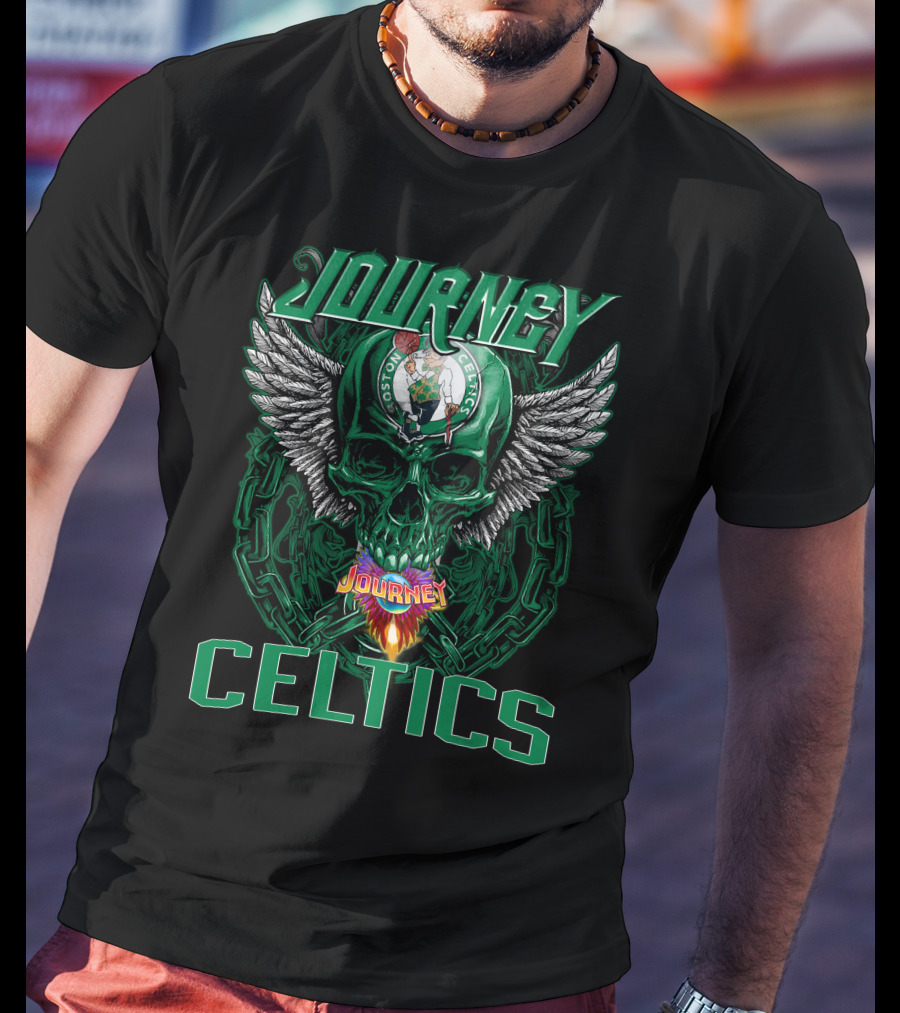 Journey Celtics Boston Celtics Skull Wings T-Shirt