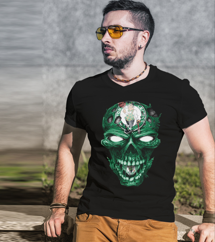 Boston Celtics Skull Green Monster T-Shirt