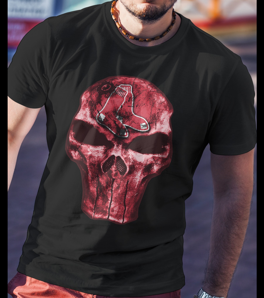 Boston Red Sox Skull With Team T-Shirt