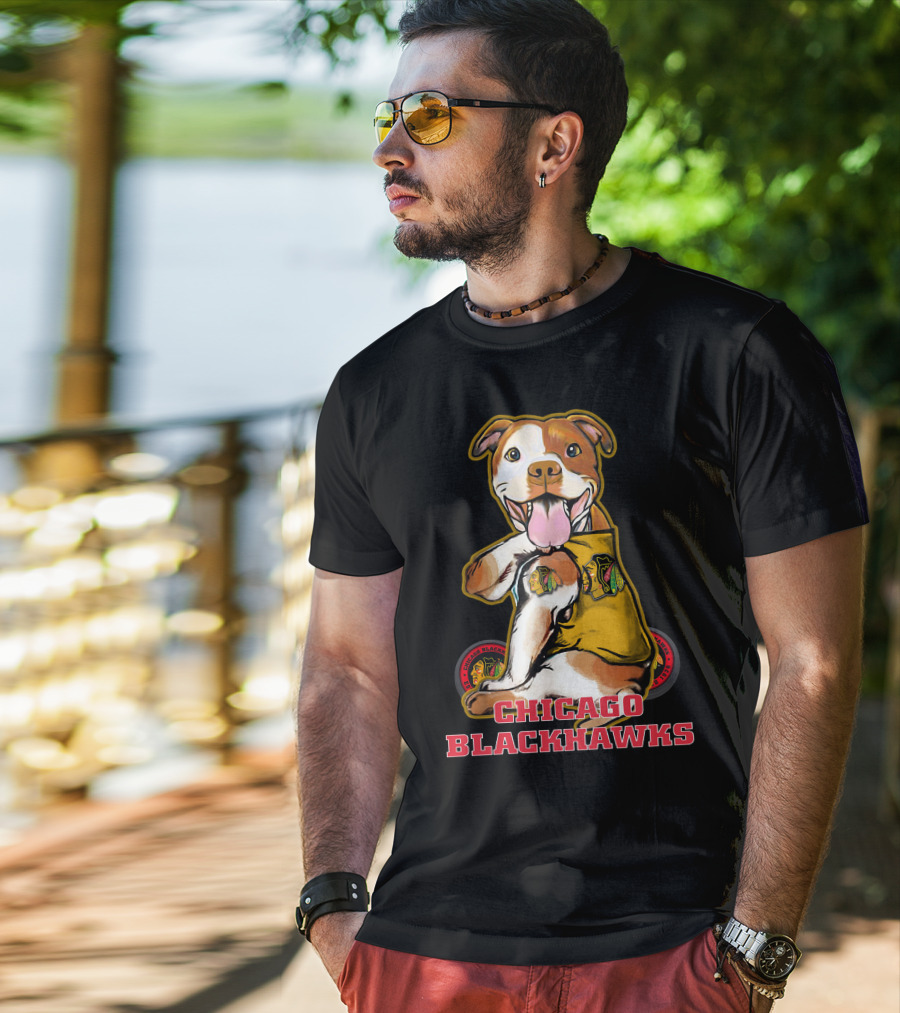 Chicago Blackhawks Pitbull Fan T-Shirt