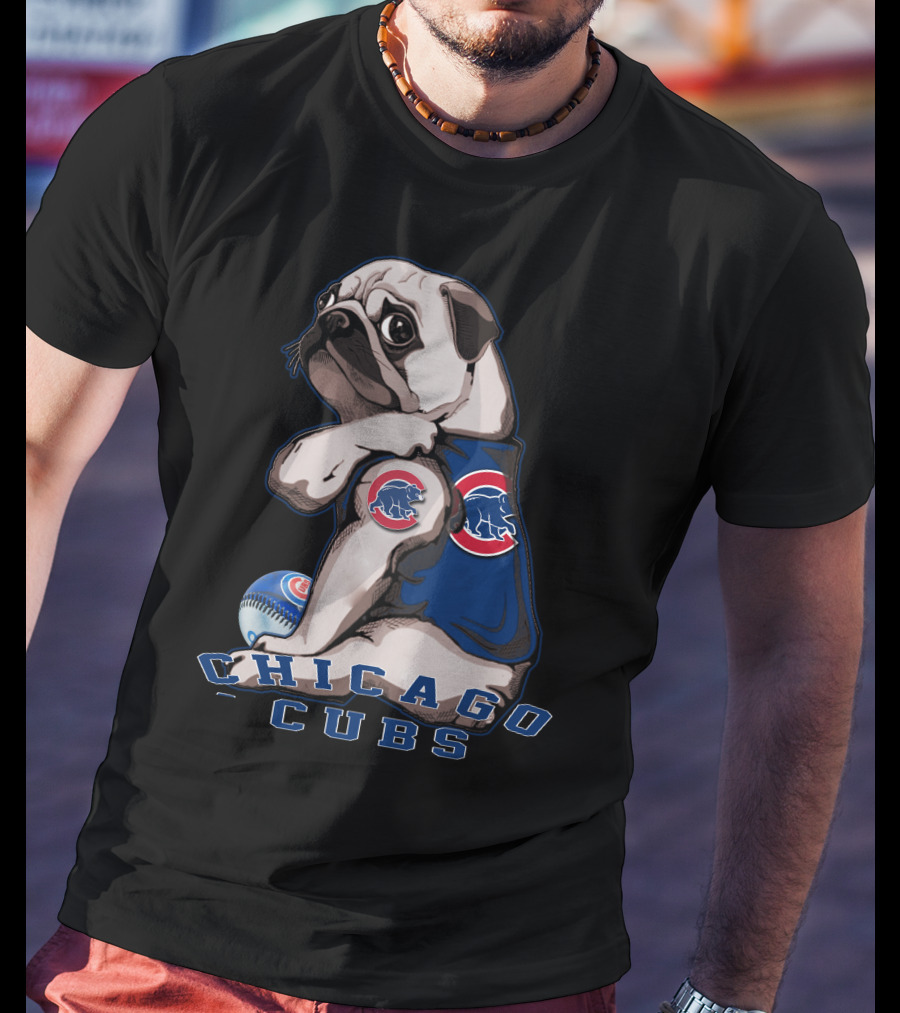 Chicago Cubs Pug Baseball T-Shirt