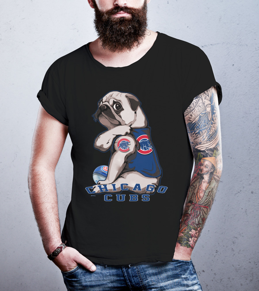 Chicago Cubs Pug Baseball T-Shirt