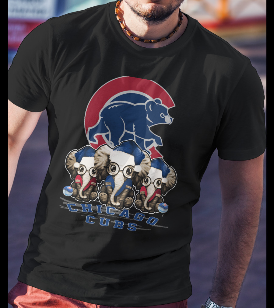 Chicago Cubs Christmas Elephants T-Shirt