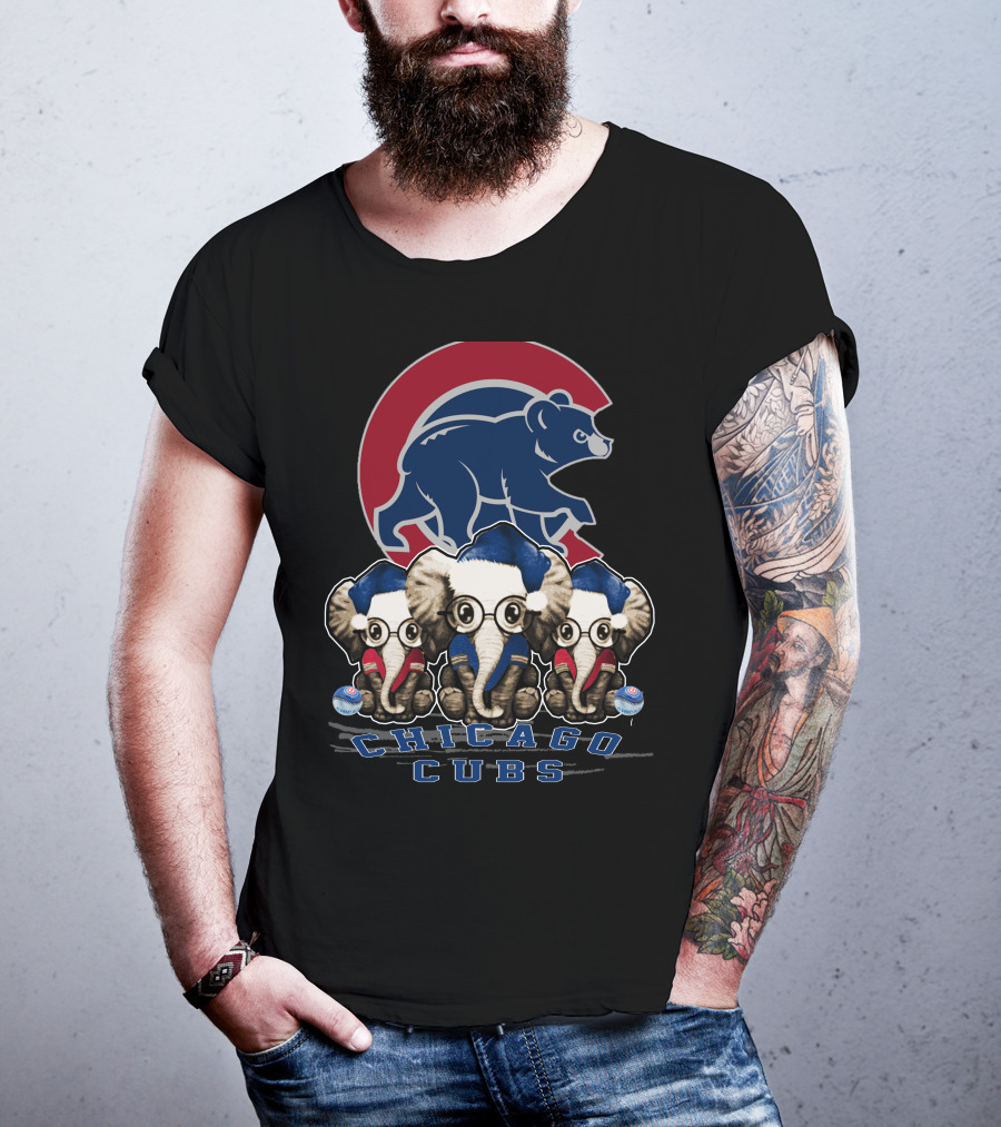 Chicago Cubs Christmas Elephants T-Shirt