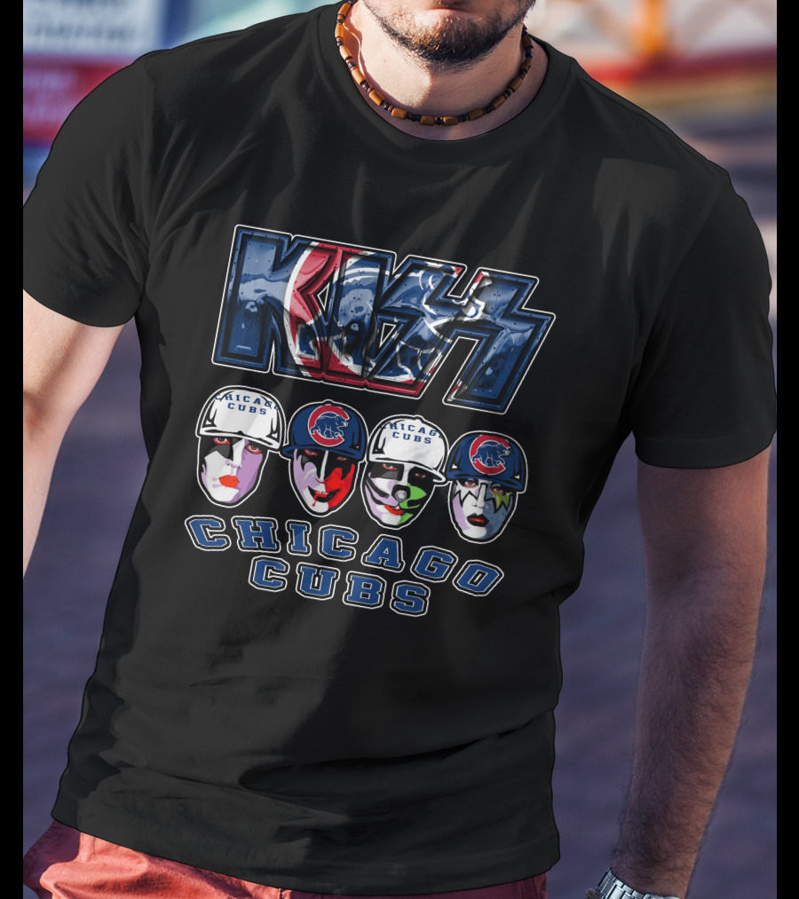 Kiss Chicago Cubs Baseball Mascot Makeup Faces T-Shirt