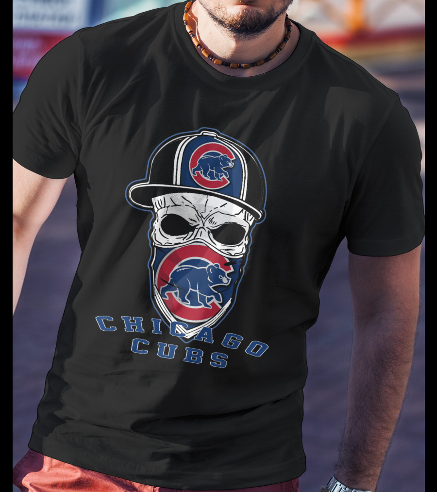 Chicago Cubs Skull Hat Logo Baseball Fan T-Shirt