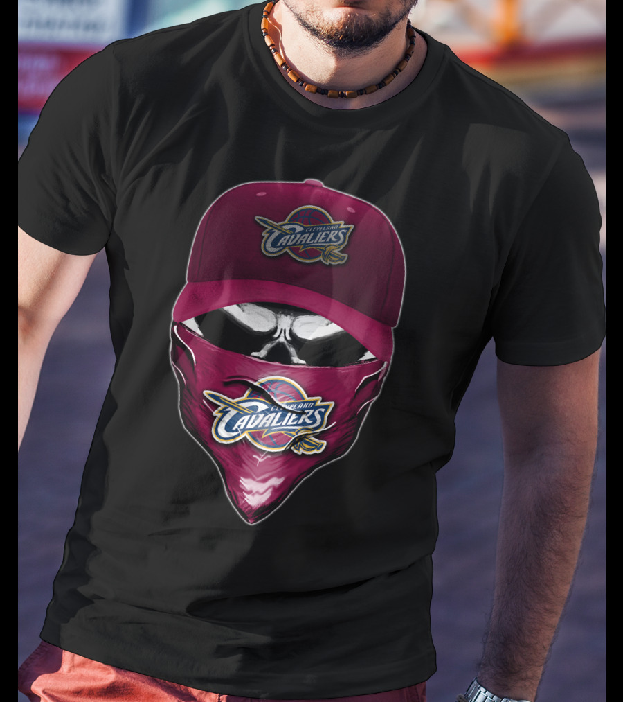 Skull Cleveland Cavaliers Logo Bandana And Cap T-Shirt