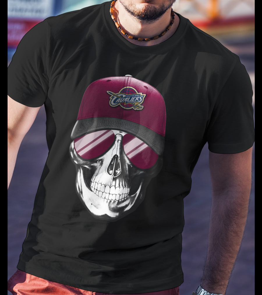 Cleveland Cavaliers Skull With Cap T-Shirt