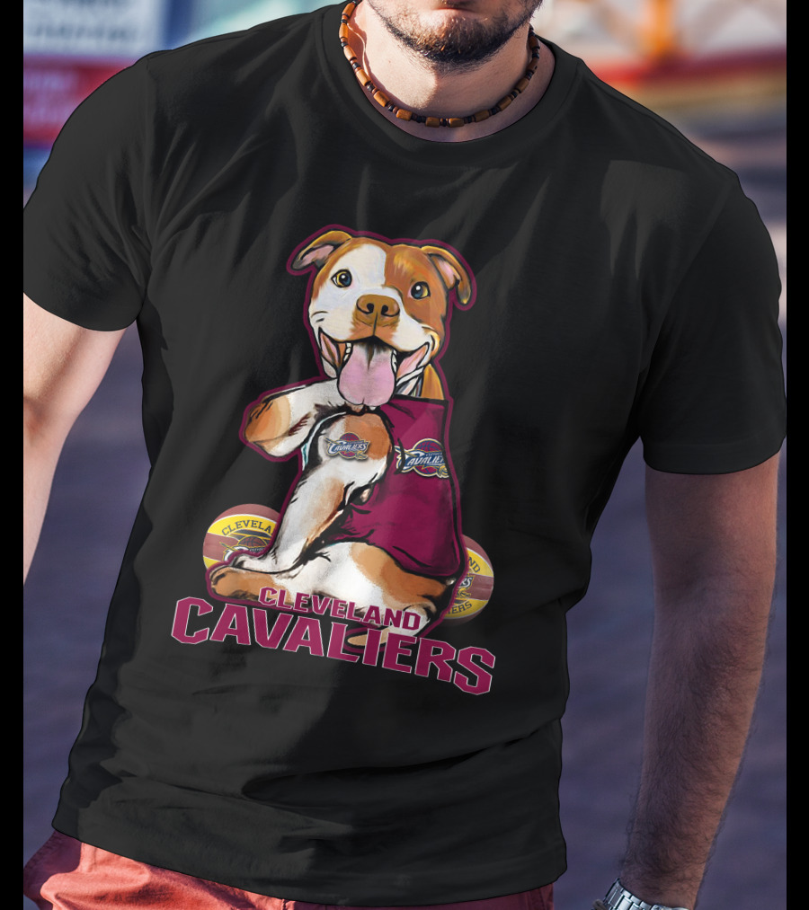 Cleveland Cavaliers Pitbull Basketball Team Mascot Fan T-Shirt