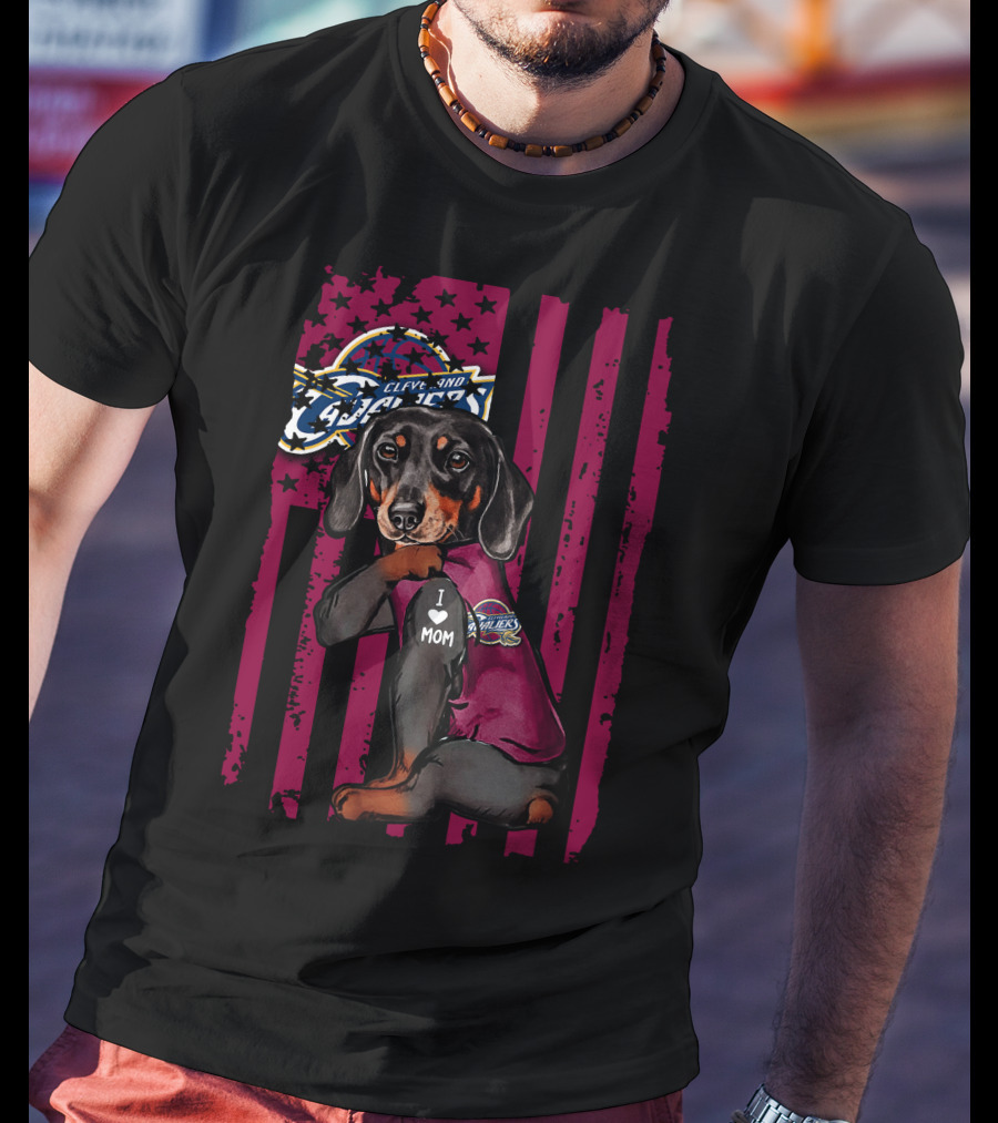 Cleveland Cavaliers Dachshund I Love Mom T-Shirt