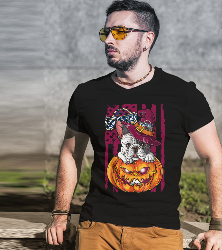 Cleveland Cavaliers Halloween Bulldog Pumpkin Wizard T-Shirt