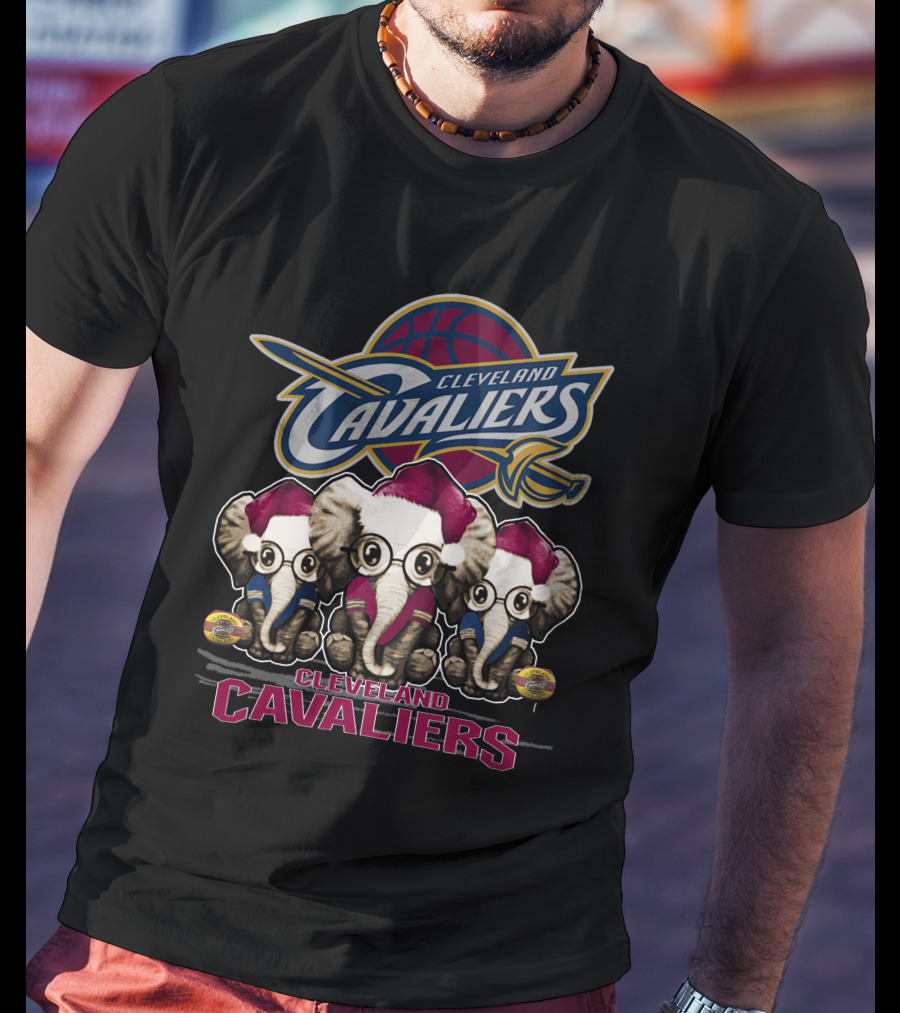 Cleveland Cavaliers Christmas Elephants T-Shirt