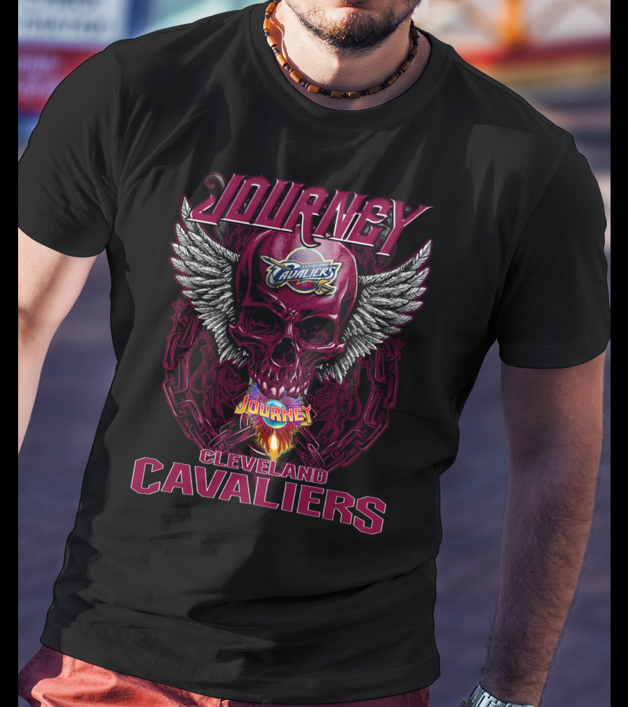 Journey Cleveland Cavaliers Skull Wings T-Shirt