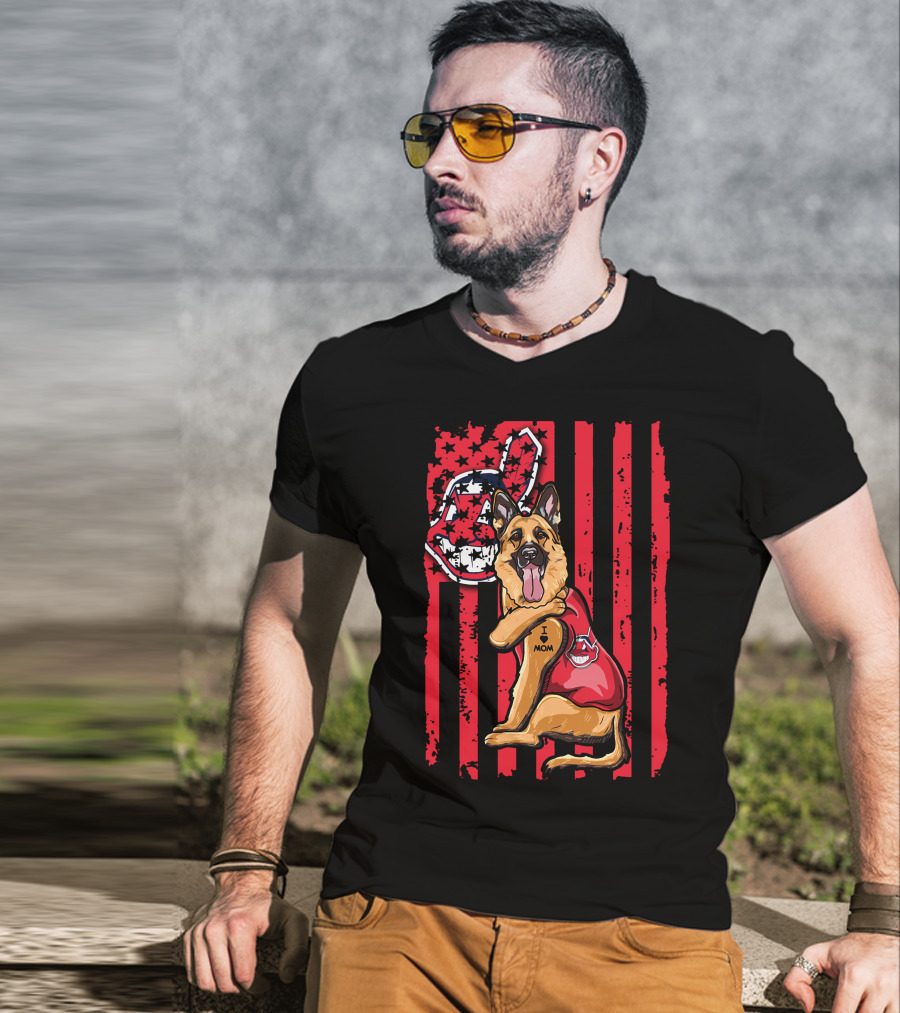 German Shepherd Cleveland Indians Flag And Team Spirit T-Shirt