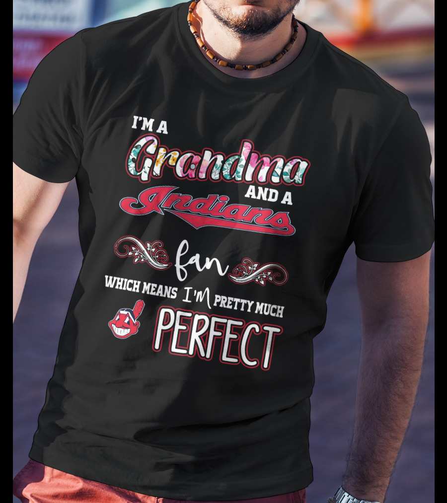 I'm A Grandma And A Indians Fan Which Means I'm Pretty Much Perfect T-Shirt