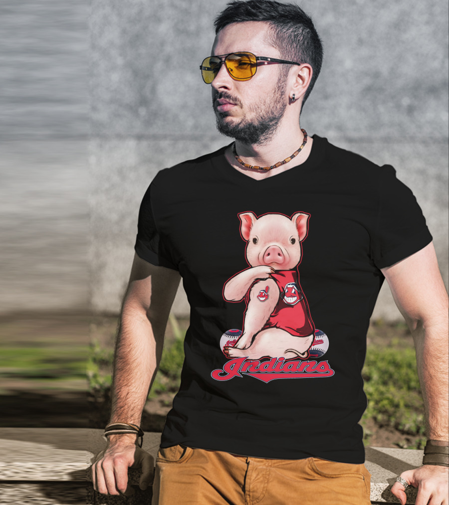 Indians Pig Mascot Cleveland Baseball T-Shirt