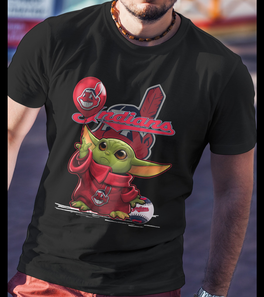 Yoda Indians Balloon With Baseball T-Shirt